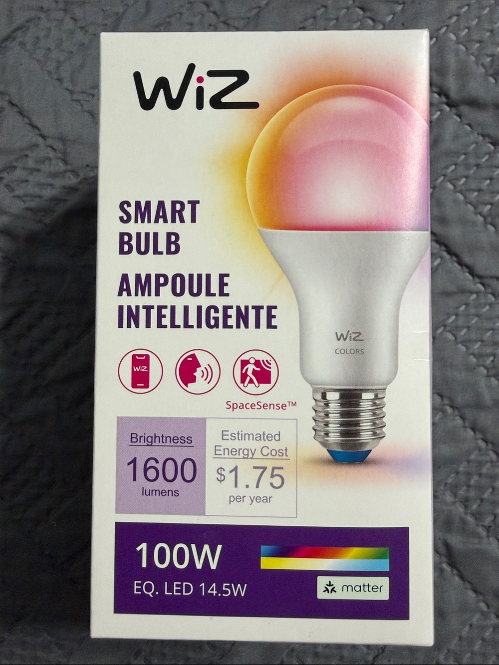 Smart Color LED Bulb - White with Pink Accent